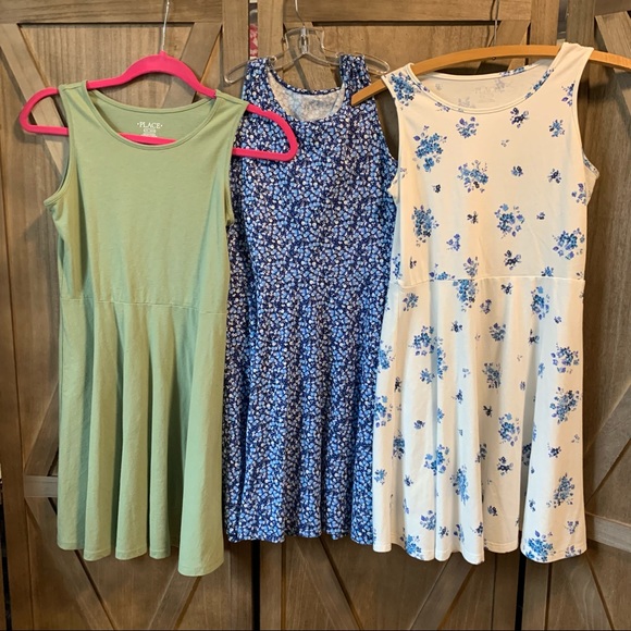 Set of 3 The Children’s Place sleeveless skater dresses - sz L 10/12